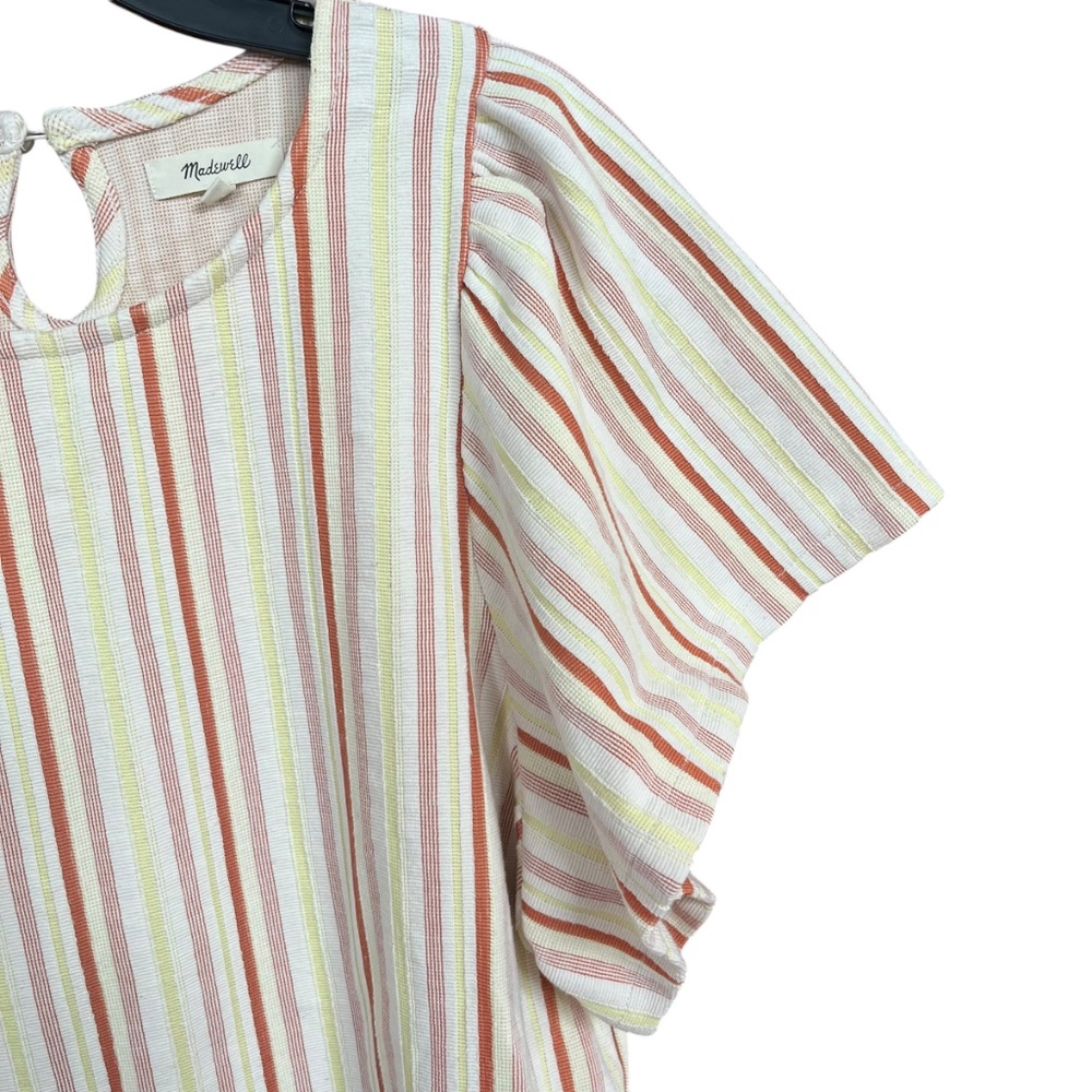 Madewell Rust Multicolor Textured Stripe Flutter … - image 5
